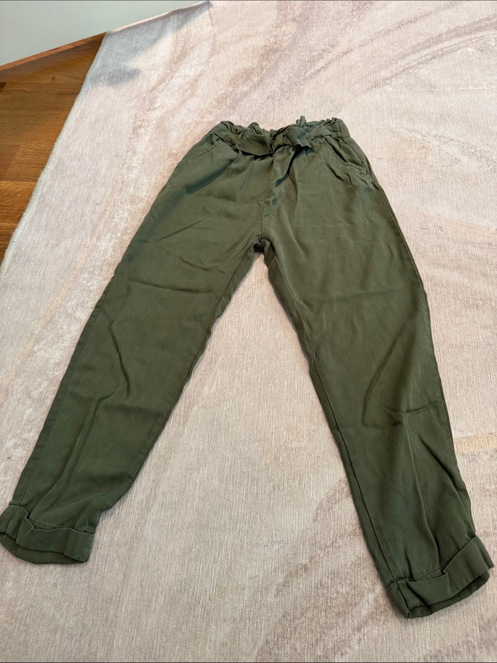 Janie and Jack Olive Green Paperbag Waist Dressy Pants